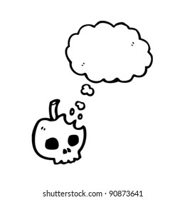 caricatura de manzana de cráneo