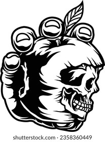 Skull Apple, Skeleton, Horror, Tattoo, Halloween