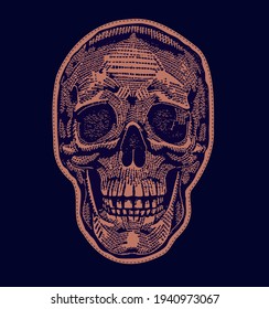 skull applique and embroidery design 