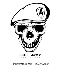 Skull Army Beret Vector Stock Vector (Royalty Free) 1663967032 ...