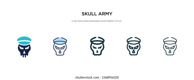 skull army icon in different style vector illustration. two colored and black skull army vector icons designed in filled, outline, line and stroke style can be used for web, mobile, ui