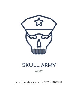 Skull Army icon. Skull Army linear symbol design from Army collection.