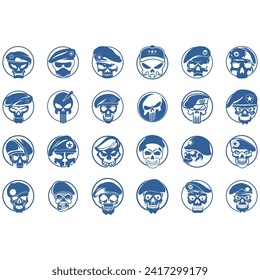 Skull army logo  icon set image