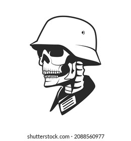 skull army logo simple clean and elegance