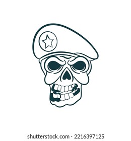 skull army logo vector illustrations design icon logo template