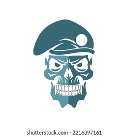 imagen del logotipo del ejército de cráneo ilustraciones vectoriales diseño icono plantilla de logotipo