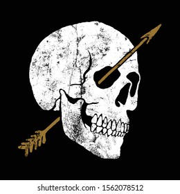 Skull Arrow Graphic Illustration Vector Art T-shirt Design