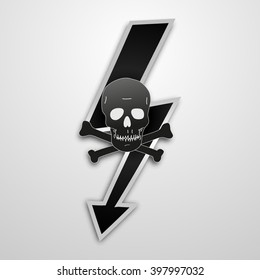 skull arrow sign