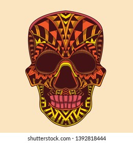 skull art from abstract pattern