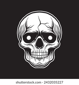 Skull art black and white hand drawn illustrations vector

