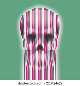 Skull Art. Clipping mask. 