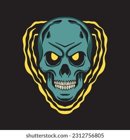 Skull art Illustration hand drawn style premium vector for tattoo, sticker, logo etc