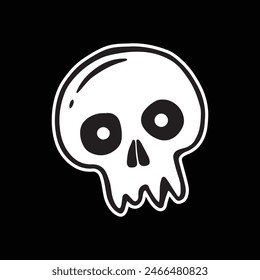 skull art illustration hand drawn black and white
