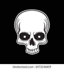 skull art illustration hand drawn black and white

