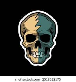 skull art illustration hand drawn for stickers logo poster etc
