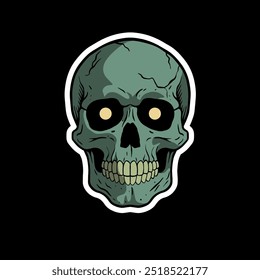 skull art illustration hand drawn for stickers logo poster etc
