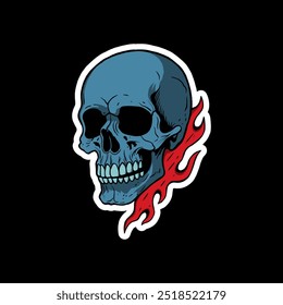 skull art illustration hand drawn for stickers logo poster etc
