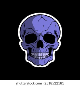 skull art illustration hand drawn for stickers logo poster etc
