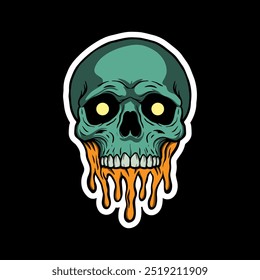 skull art illustration hand drawn for stickers logo poster etc