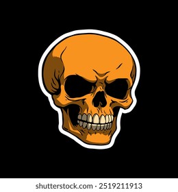 skull art illustration hand drawn for stickers logo poster etc