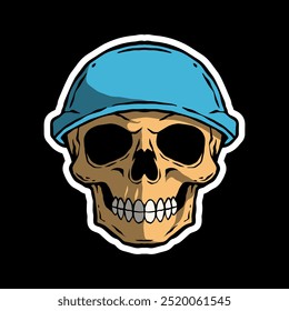 skull art illustration hand drawn for stickers logo poster etc
