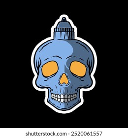 skull art illustration hand drawn for stickers logo poster etc
