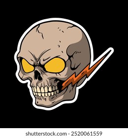 skull art illustration hand drawn for stickers logo poster etc
