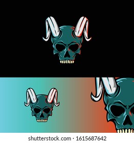 SKULL ART ILLUSTRATION. VECTOR ILLUSTRATION