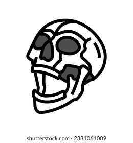 skull art tattoo vintage color icon vector. skull art tattoo vintage sign. isolated symbol illustration