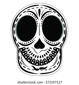Skull art vector day of the dead style