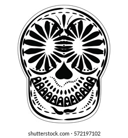 Skull art vector eye flower day of the dead style