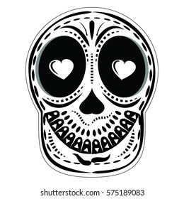 Skull art vector eye hearts