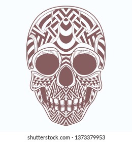 skull art zentangle