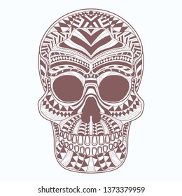 skull art zentangle