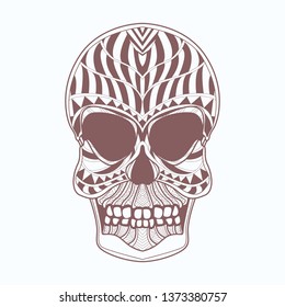 skull art zentangle