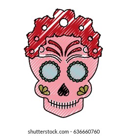 skull artistic tattoo isolated icon