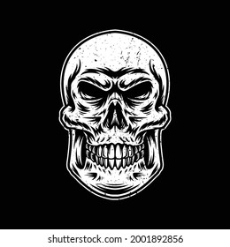 Skull artwork illustration design logo