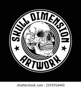 Skull artwork logo design illustration