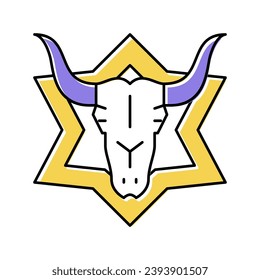 skull astrological color icon vector. skull astrological sign. isolated symbol illustration