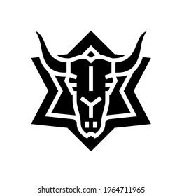 skull astrological glyph icon vector. skull astrological sign. isolated contour symbol black illustration