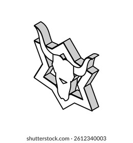 skull astrological isometric icon vector. skull astrological sign. isolated symbol illustration