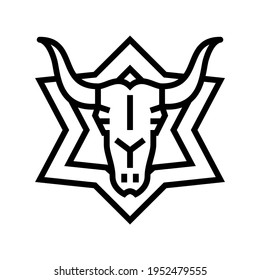 vector de icono de línea astrológica de cráneo. signo astrológico cráneo. símbolo de contorno aislado ilustración negra