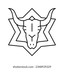 skull astrological line icon vector. skull astrological sign. isolated contour symbol black illustration