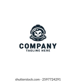 Skull astronaut creative logo vector