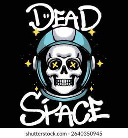 Skull astronaut for streetwear illustration