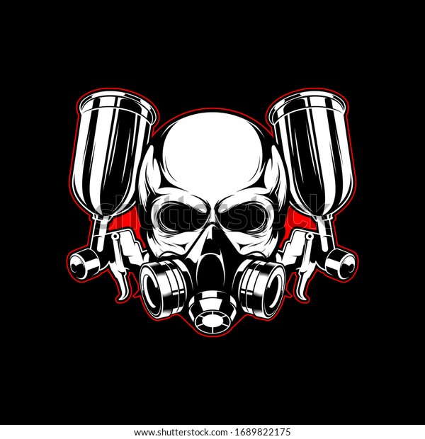 skull auto paint vector illustration,\
very cool to use or print for you automotive\
lovers
