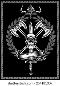 Skull with Ax