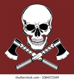 Skull with axes