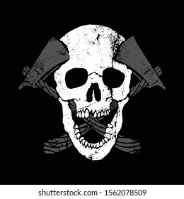 Skull Axes Graphic Illustration Vector Art T-shirt Design