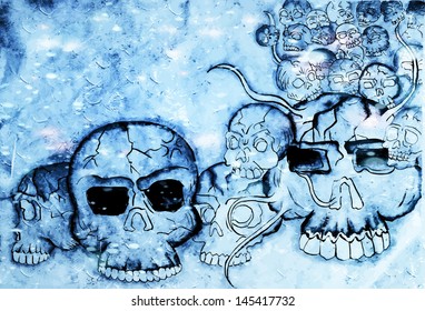 Skull background design ,vector 